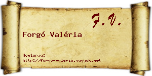 Forgó Valéria névjegykártya